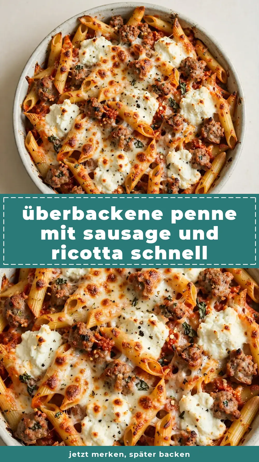 Save baked penne with sausage and ricotta to Pinterest