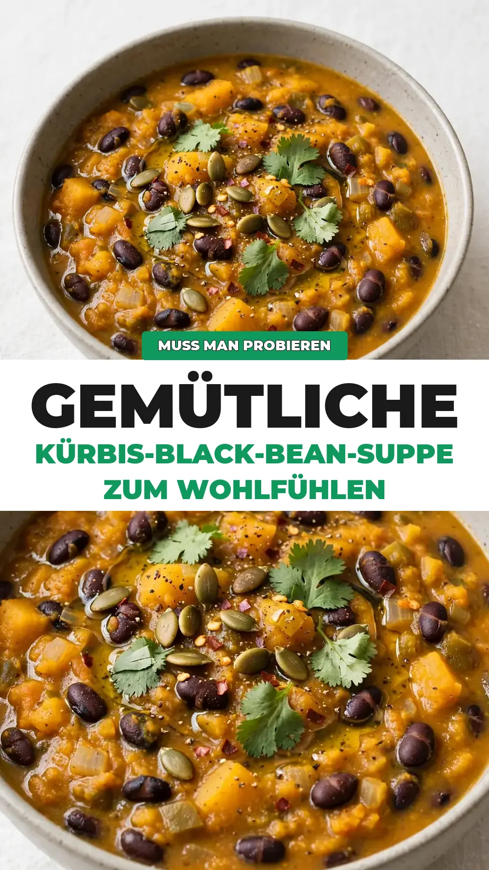 Save easy pumpkin black bean soup to Pinterest