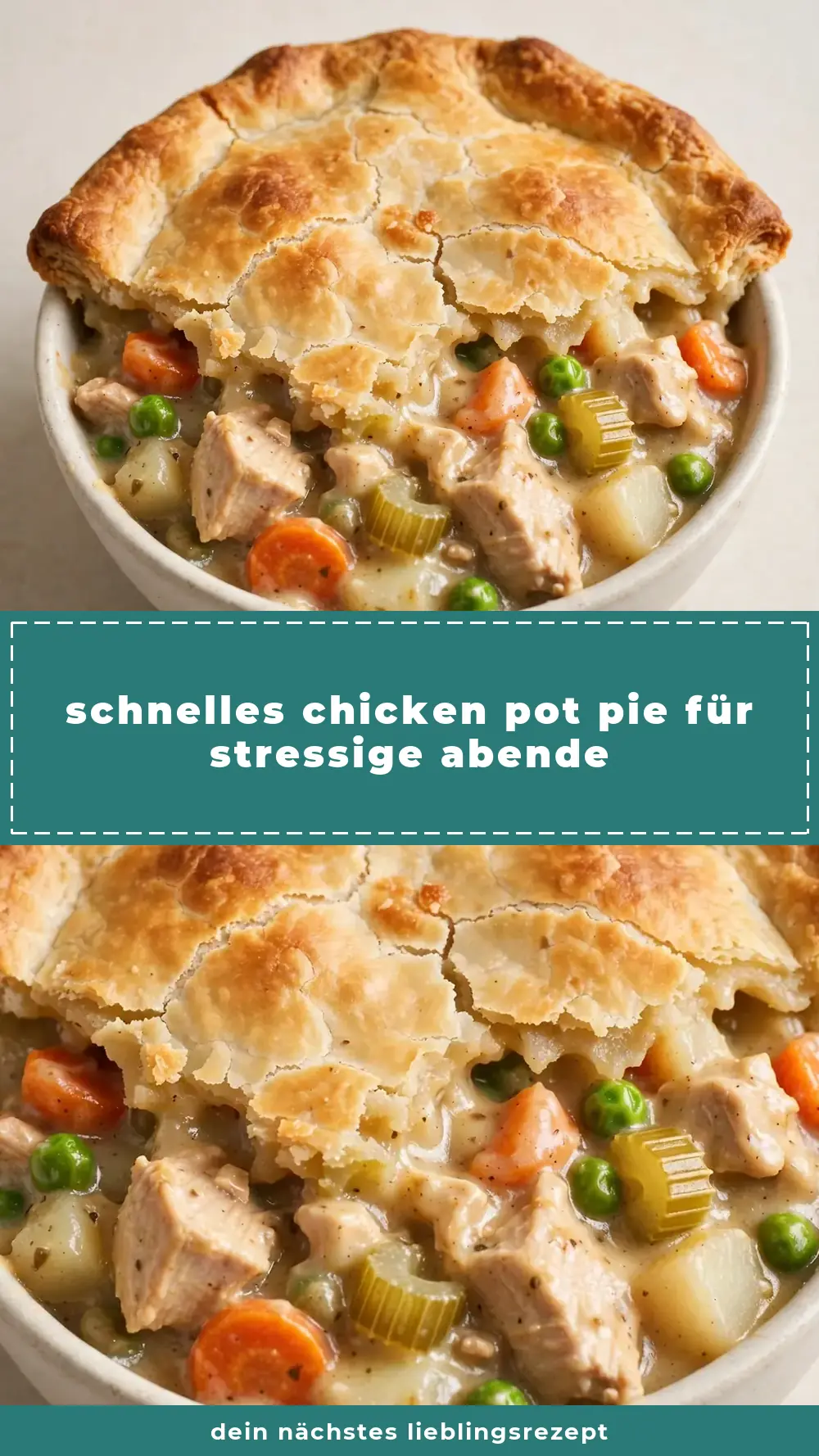 Save budget friendly chicken pot pie to Pinterest