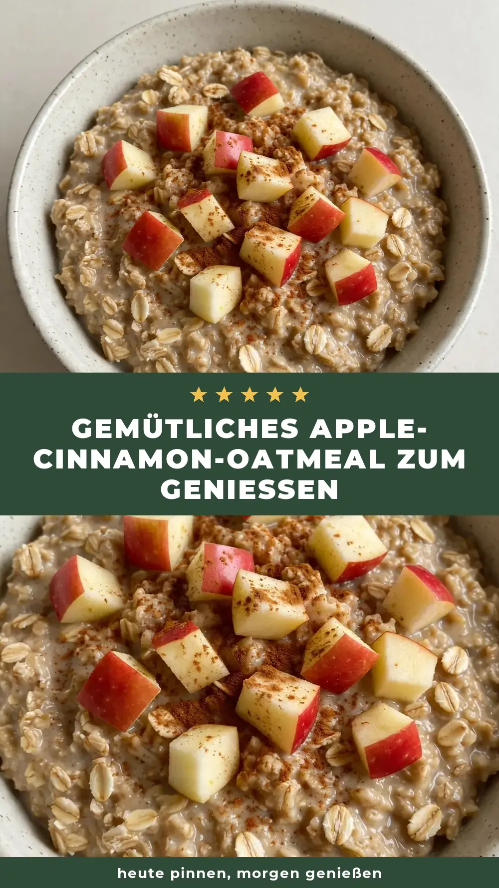 Save healthy apple cinnamon oatmeal to Pinterest
