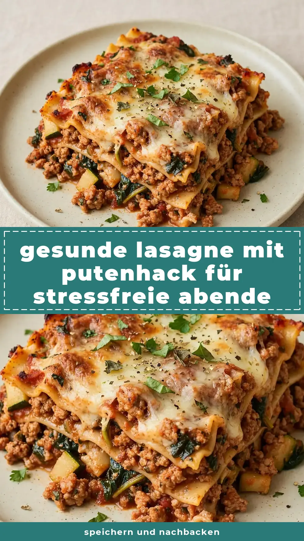 Save healthy ground turkey lasagna to Pinterest