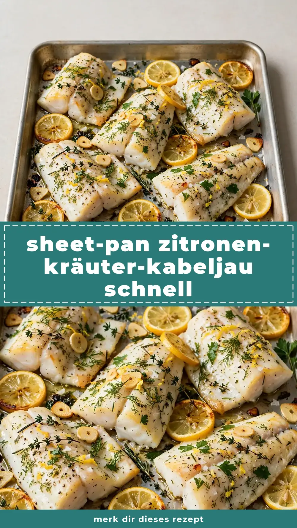 Save sheet pan lemon herb cod to Pinterest