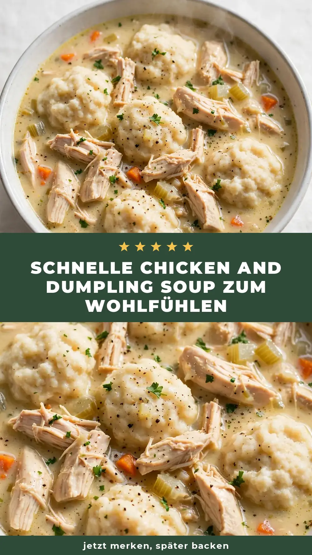 Save quick chicken and dumpling soup to Pinterest