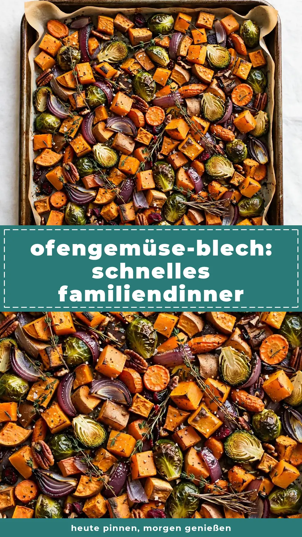 Save sheet pan fall vegetable bake to Pinterest