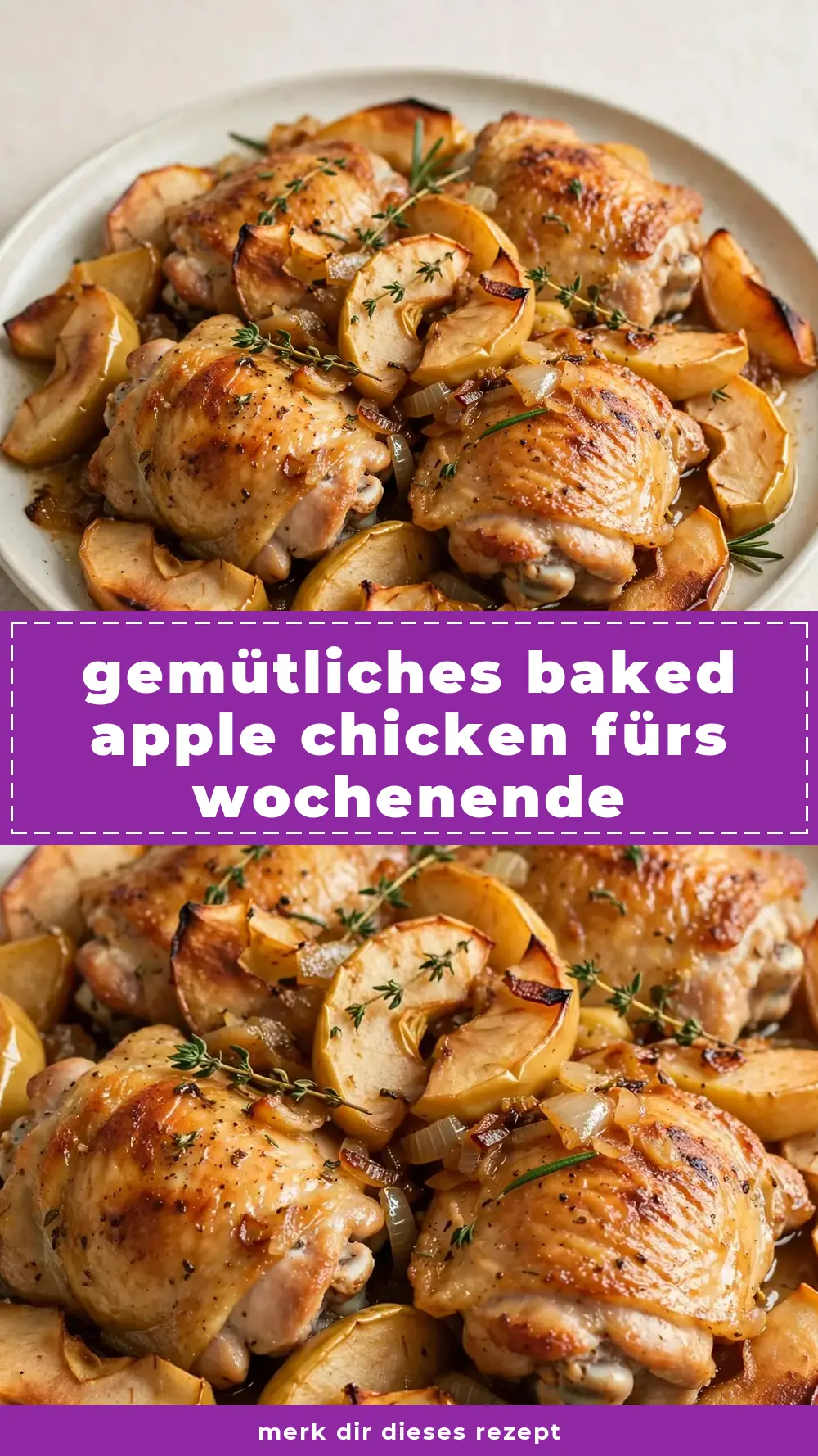 Save easy baked apple chicken to Pinterest