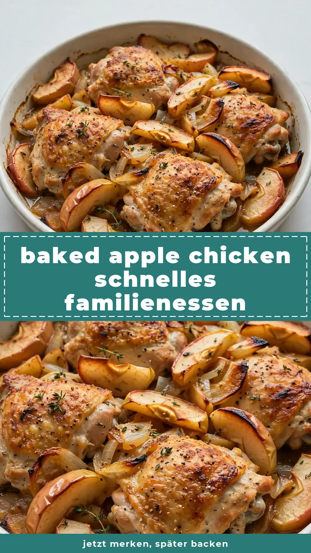 Save easy baked apple chicken to Pinterest