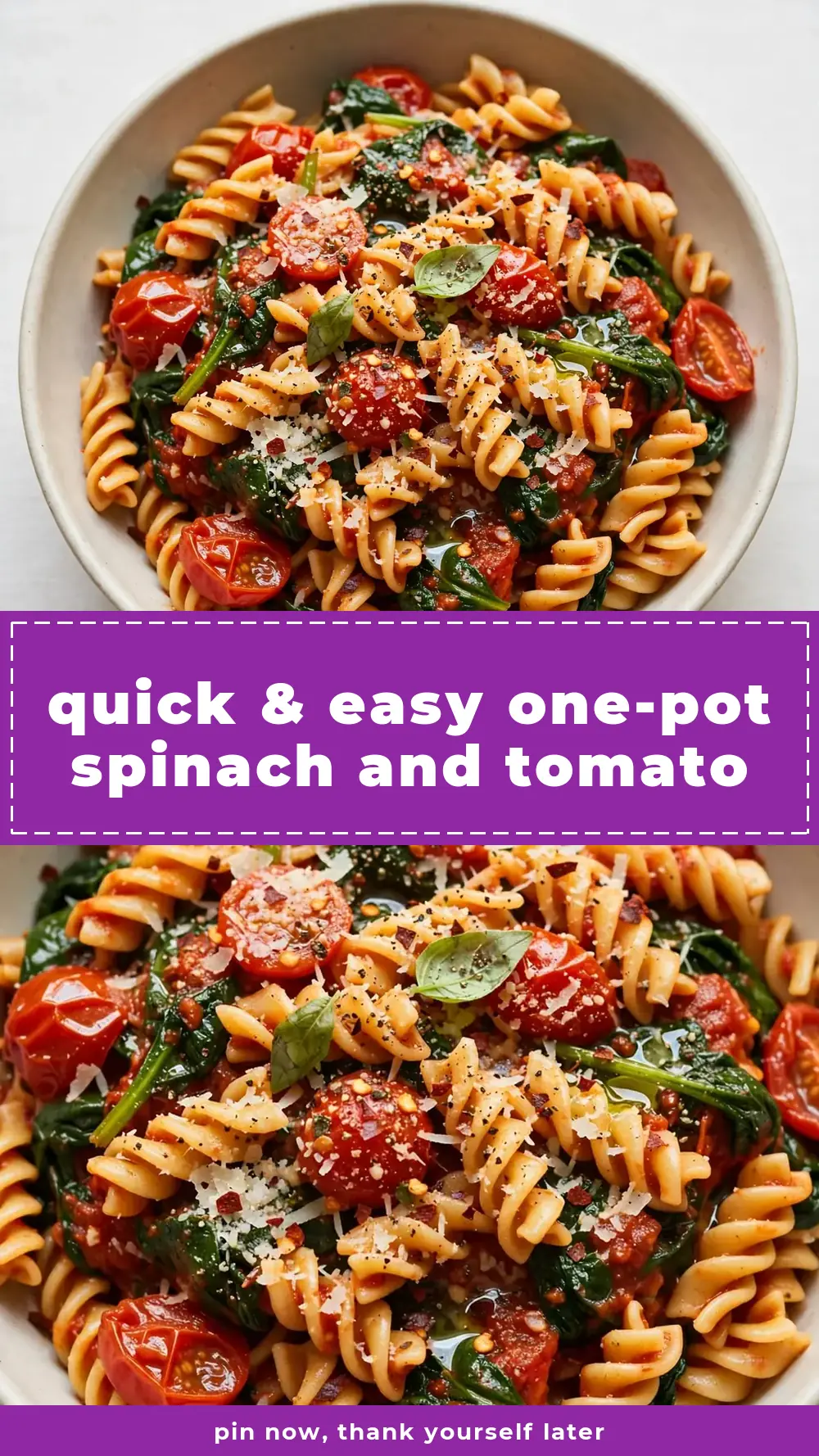 Save One-Pot Spinach and Tomato Pasta to Pinterest