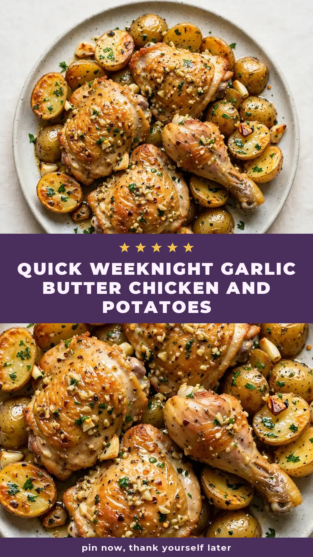 Save Garlic Butter Chicken and Potatoes to Pinterest