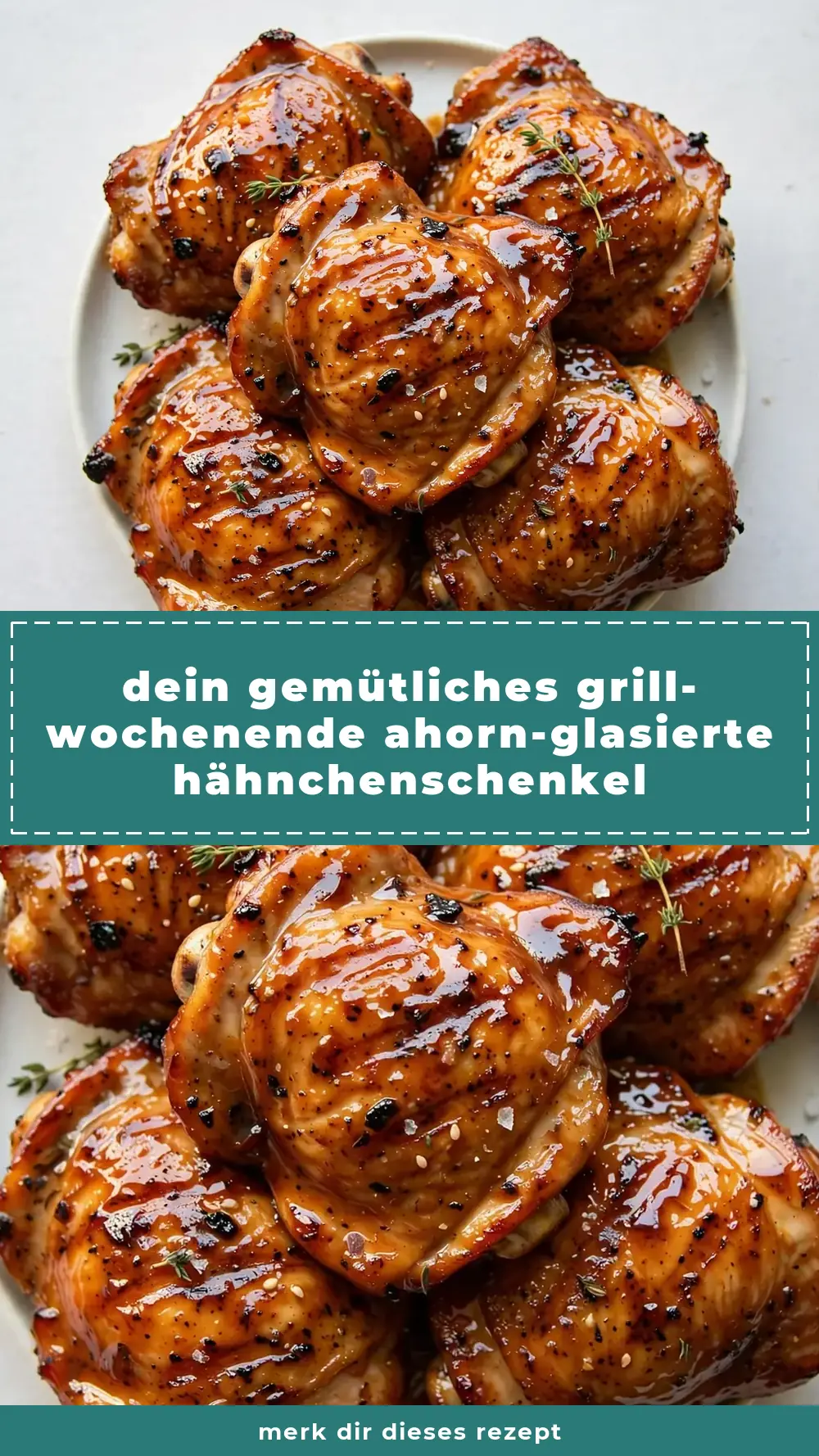 Save grilled maple glazed chicken thighs to Pinterest