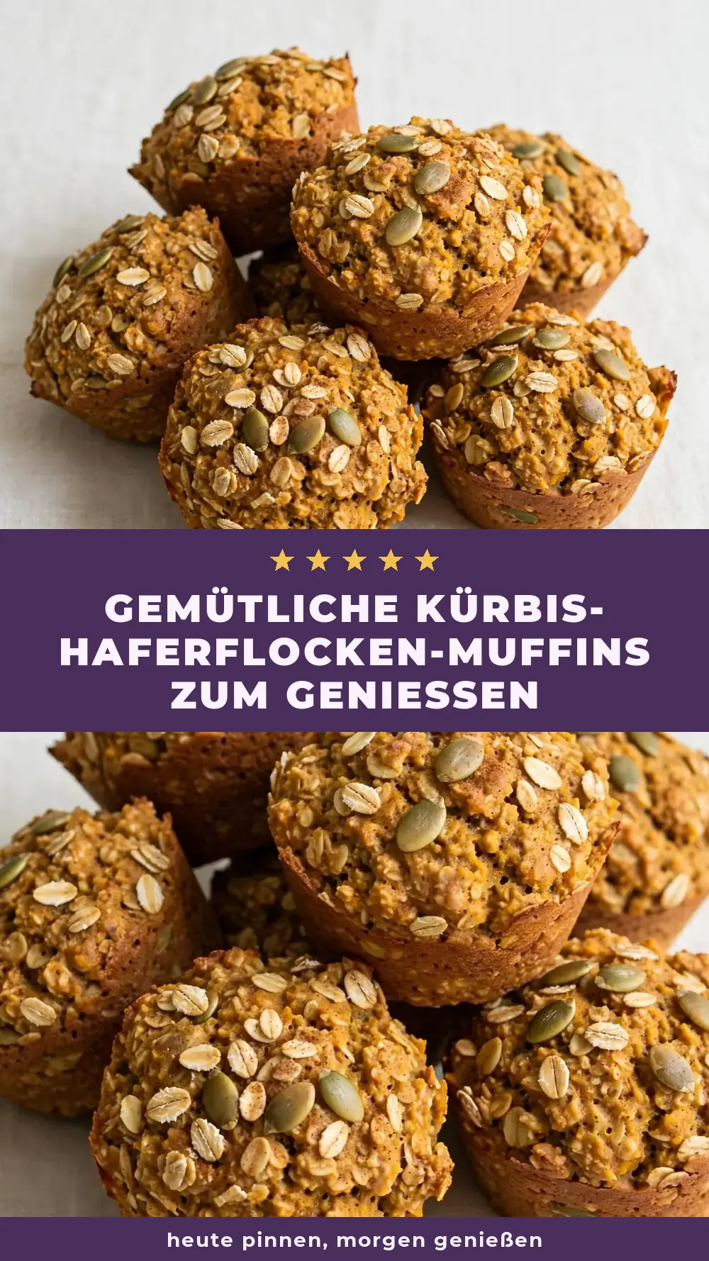 Save easy healthy pumpkin oatmeal muffins to Pinterest