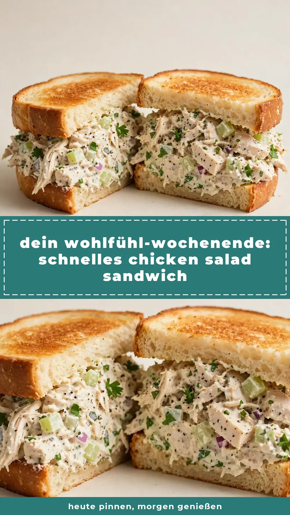 Save quick chicken salad sandwich recipe to Pinterest