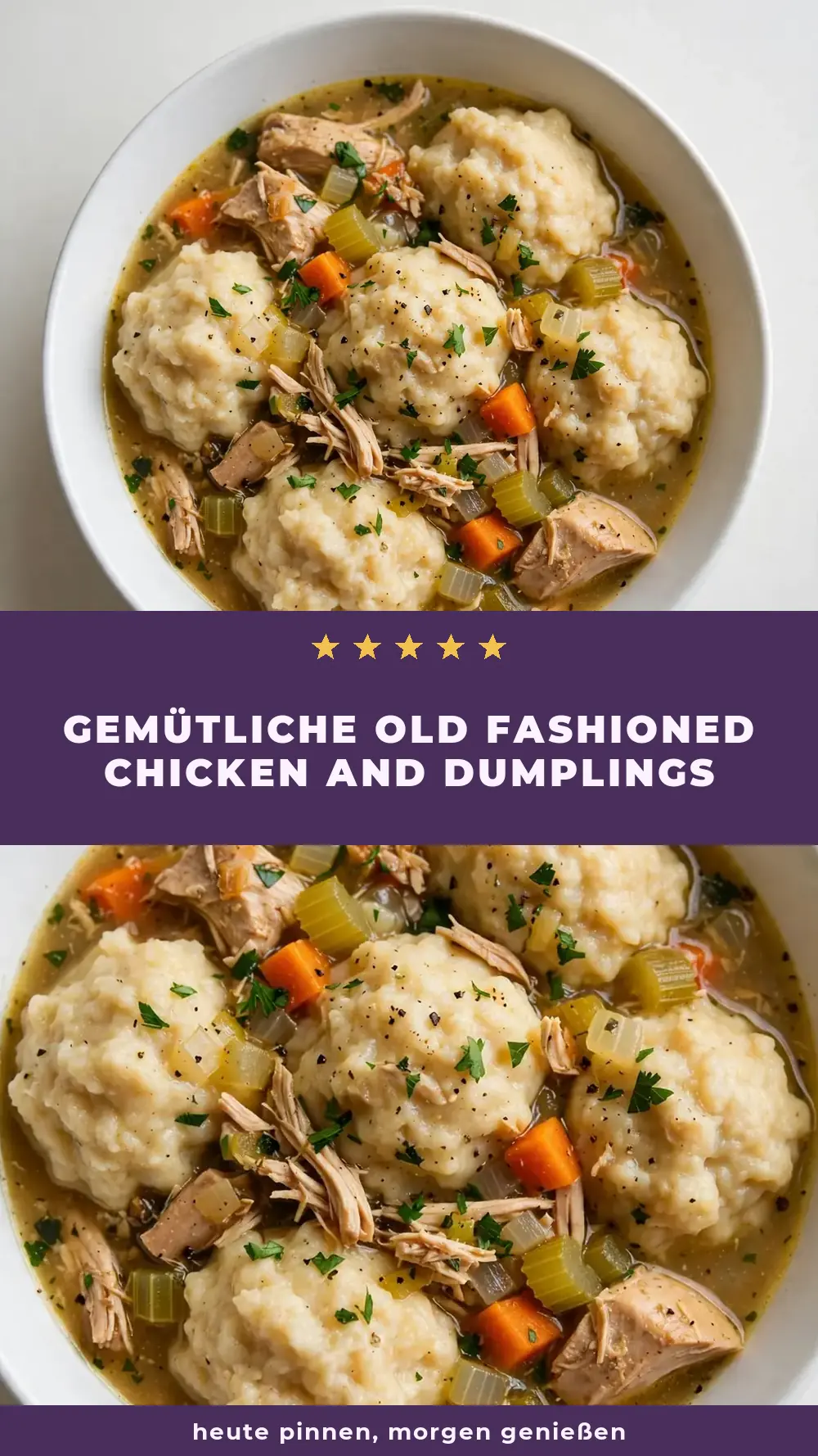 Save old fashioned chicken and dumplings to Pinterest