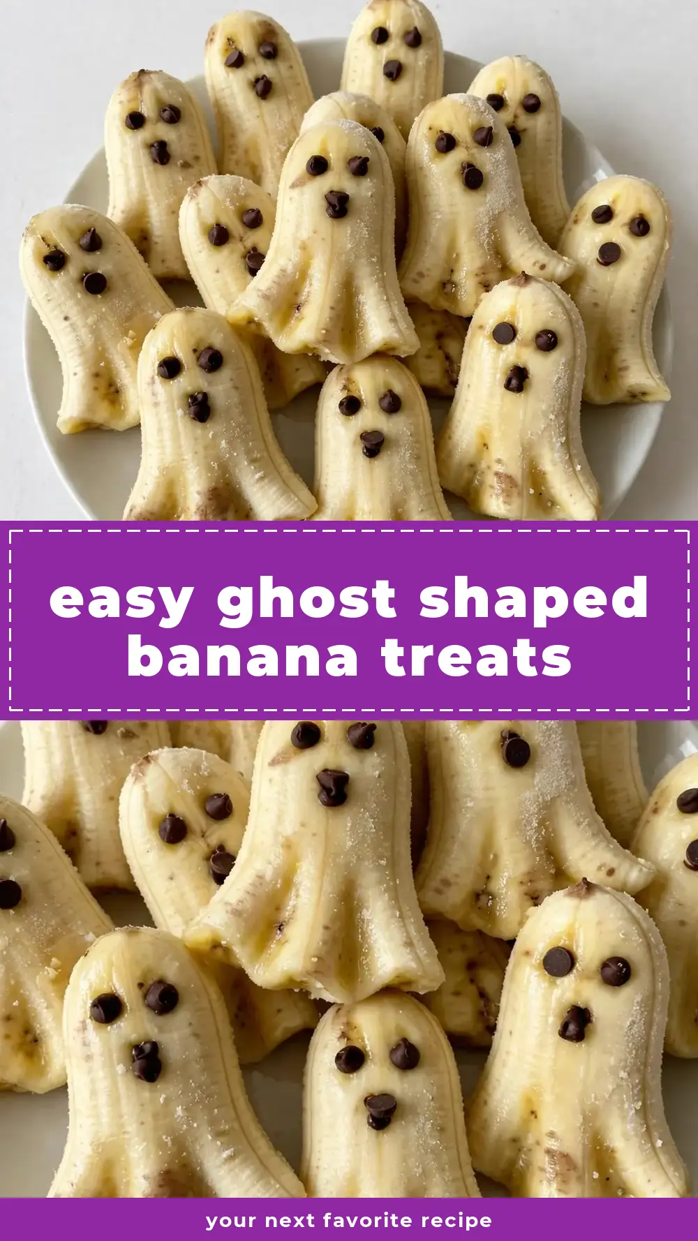 Save ghost shaped banana treats to Pinterest
