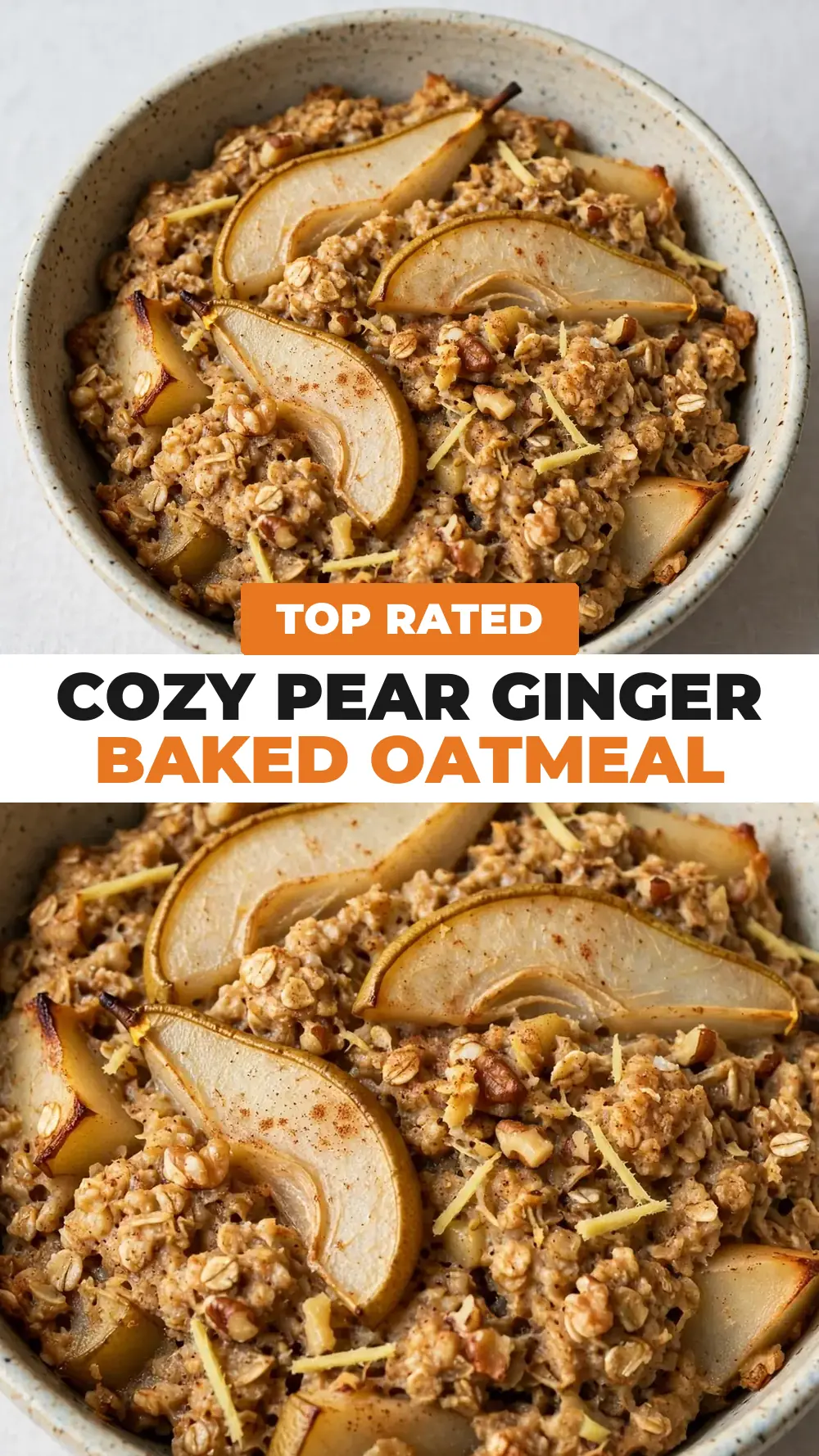 Save pear ginger baked oatmeal to Pinterest