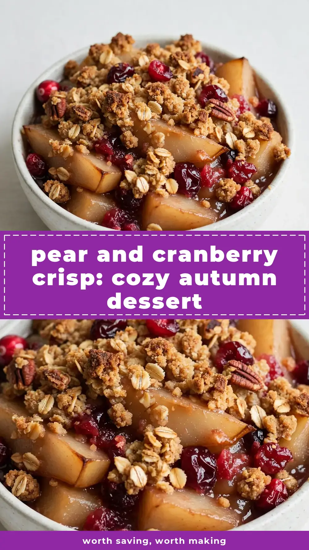 Save pear and cranberry crisp to Pinterest