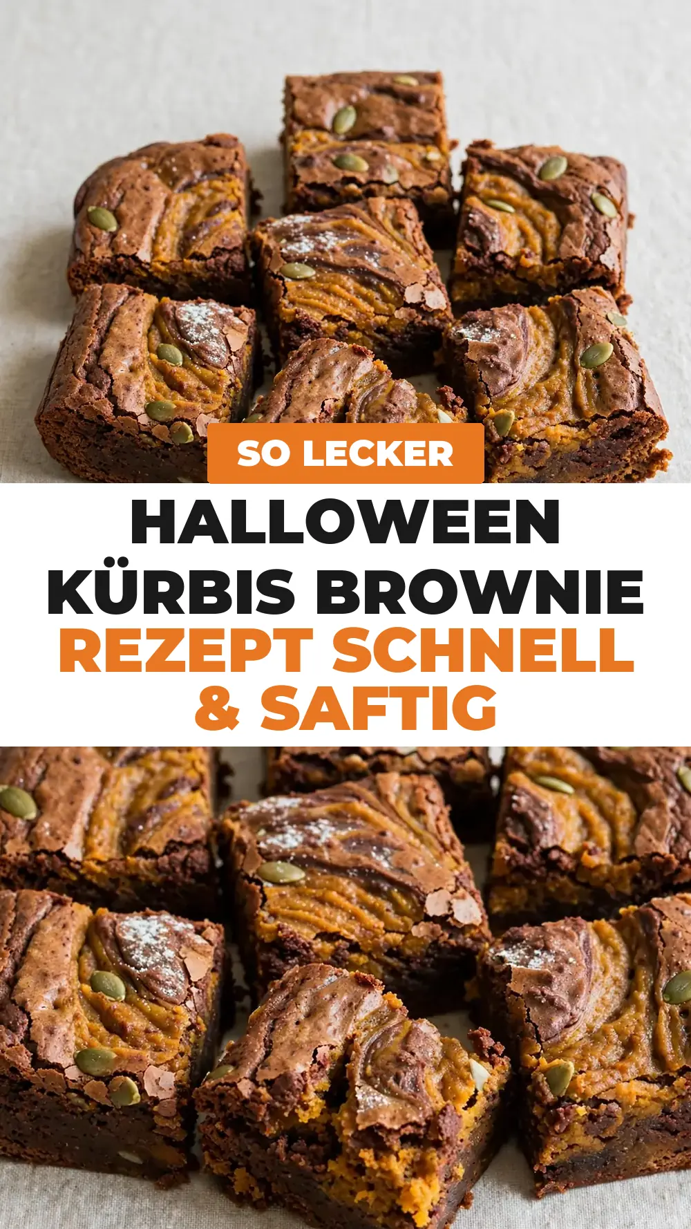 Save halloween kürbis brownie rezept to Pinterest