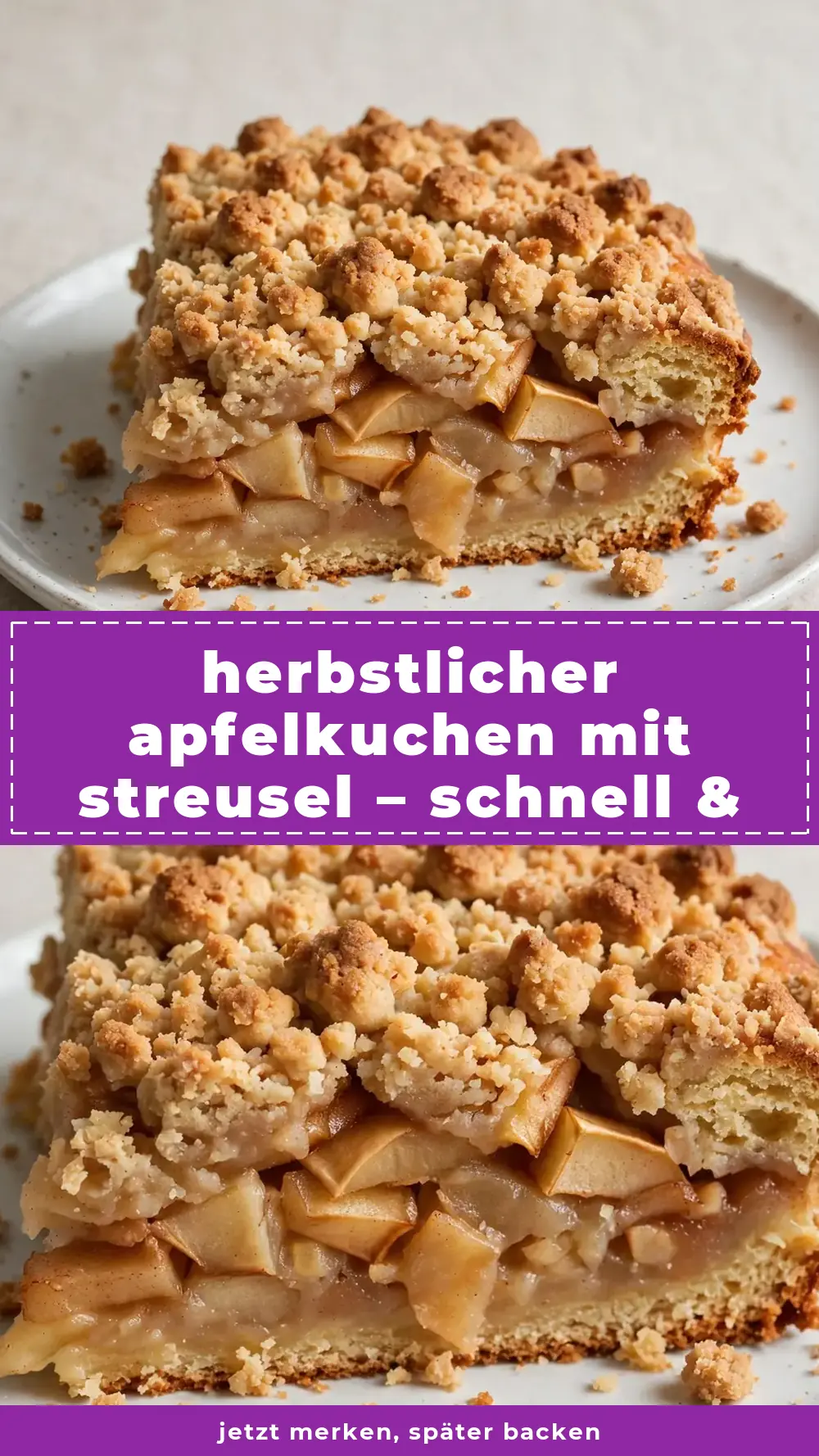 Save herbstlicher apfelkuchen mit streusel to Pinterest
