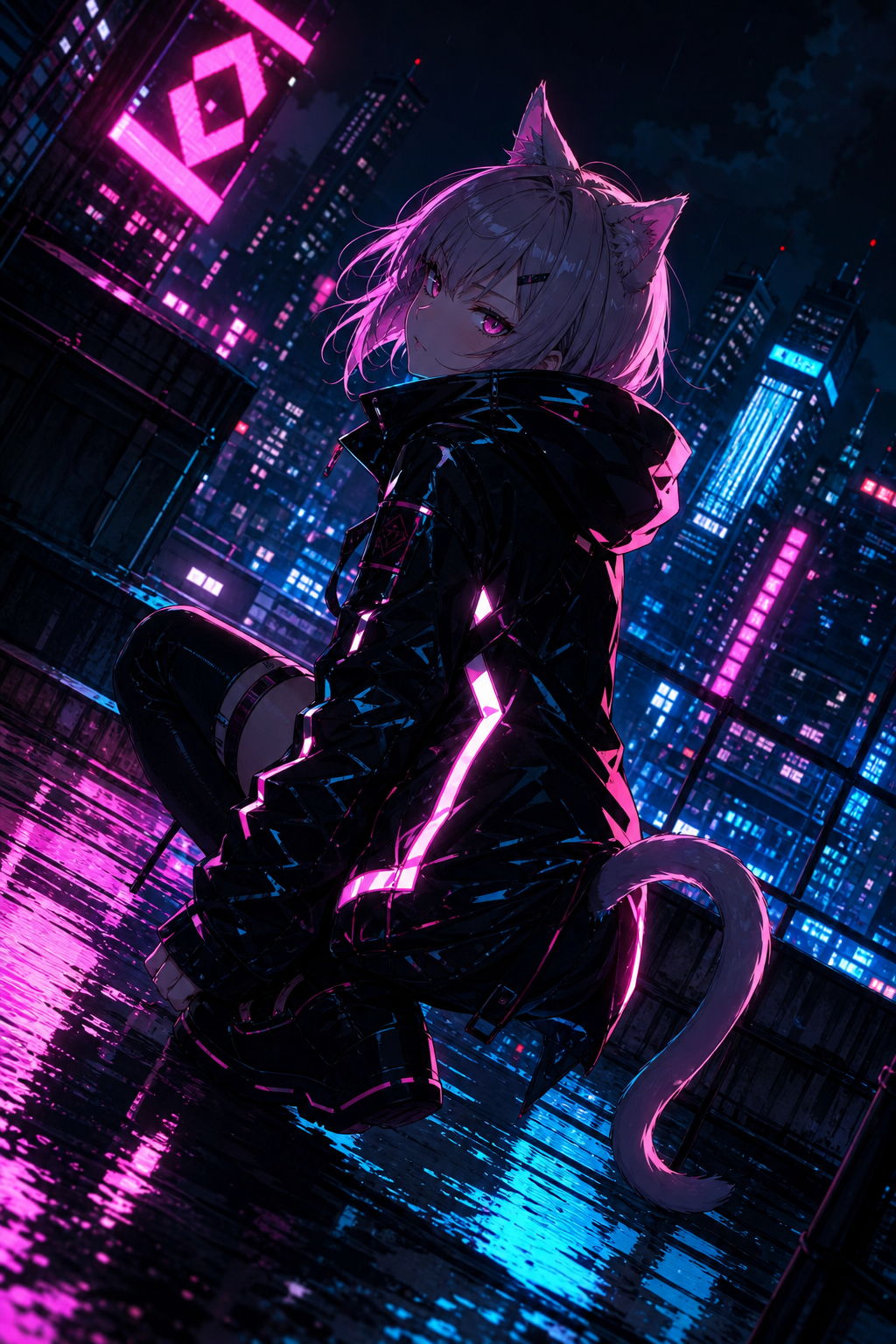 Neon City Catgirl