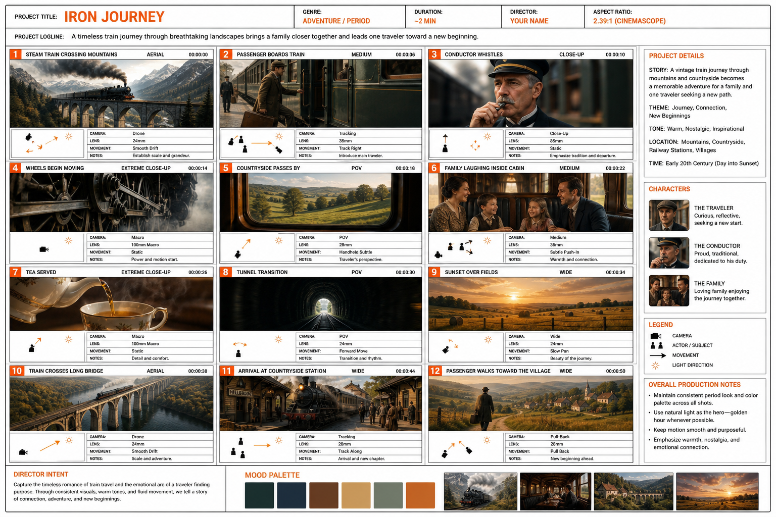 AI storyboard sheet