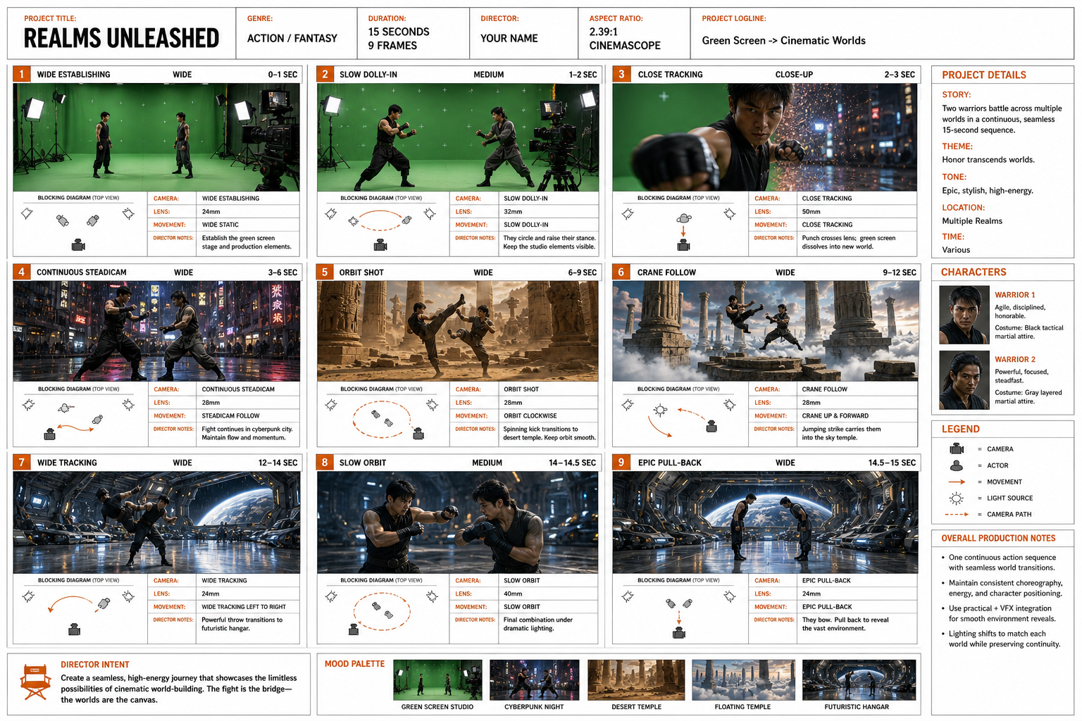 AI storyboard sheet