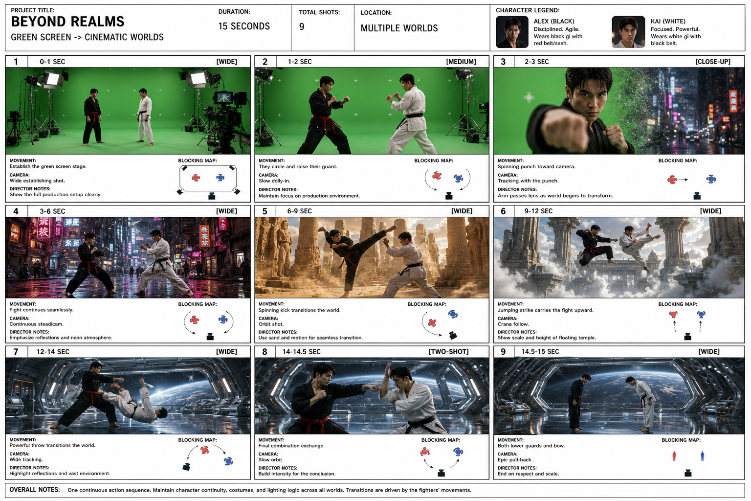 AI storyboard sheet