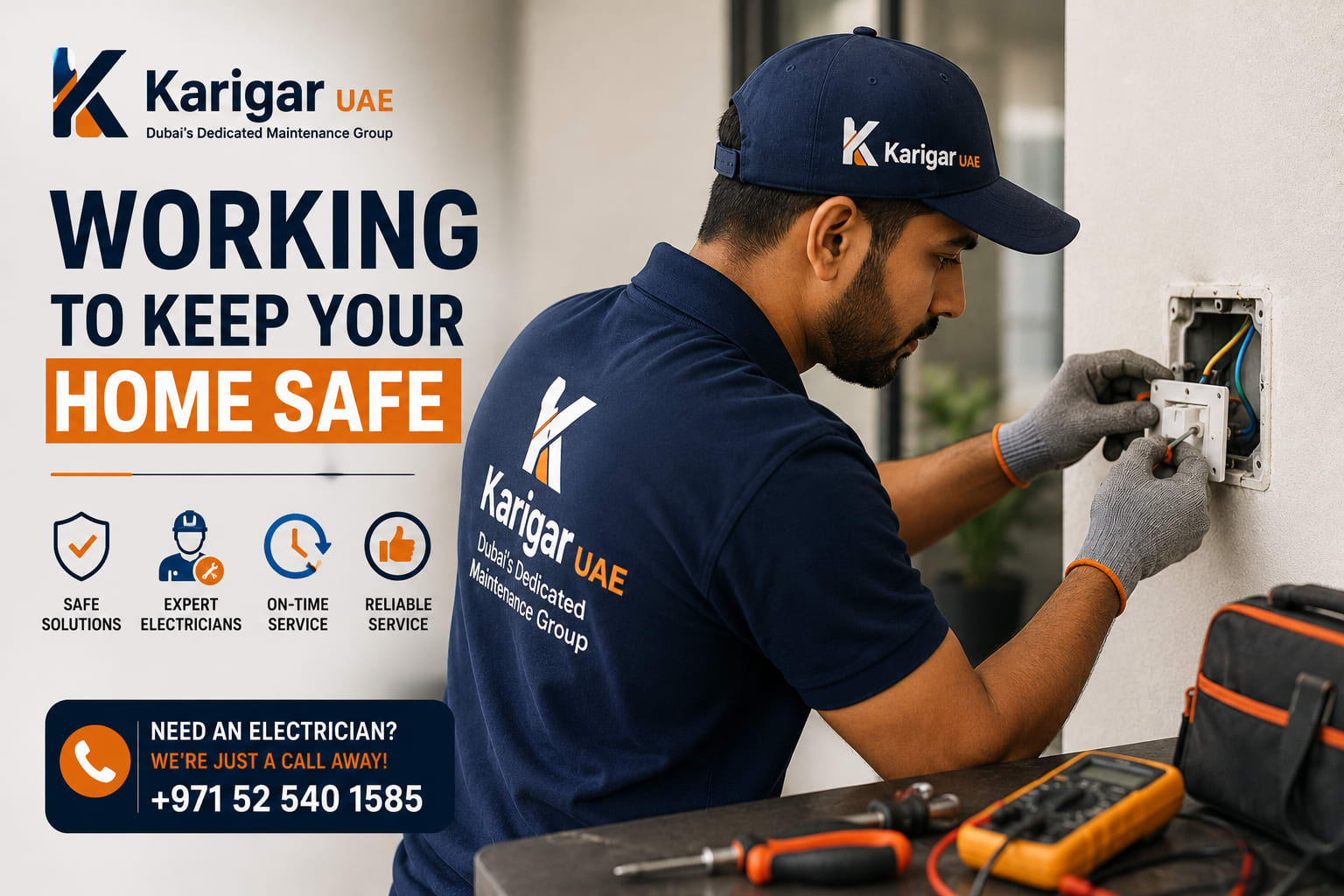 Book an electrician with Karigar UAE