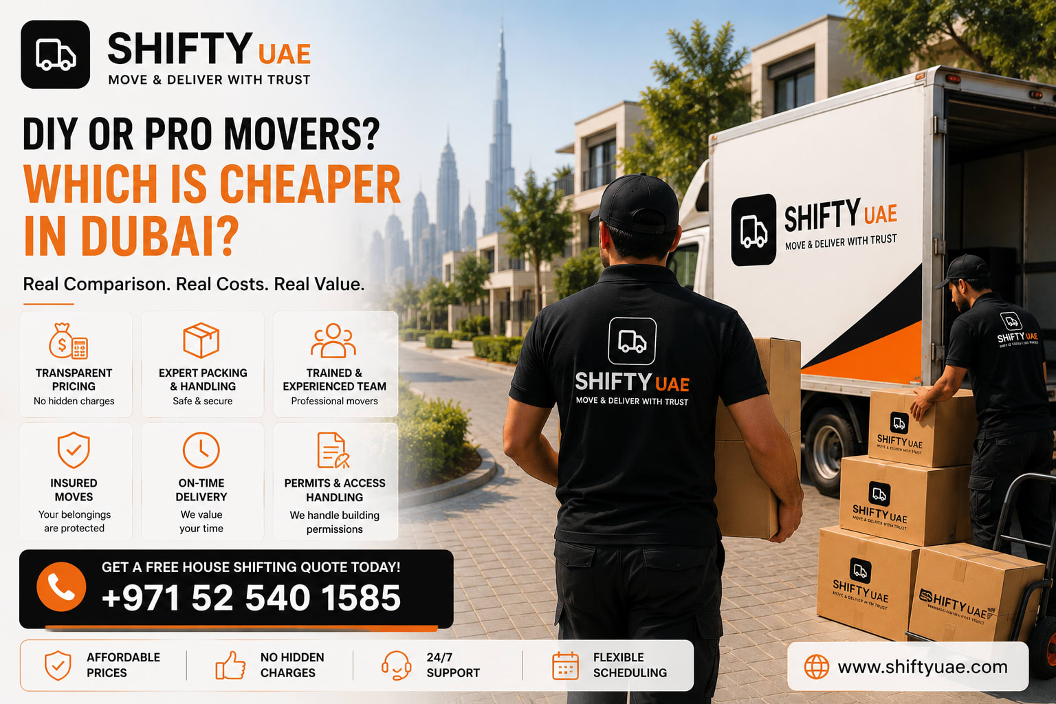 DIY vs Professional Movers in Dubai: What Makes House Shifting Easier with Shifty UAE - Moving tips and guides
