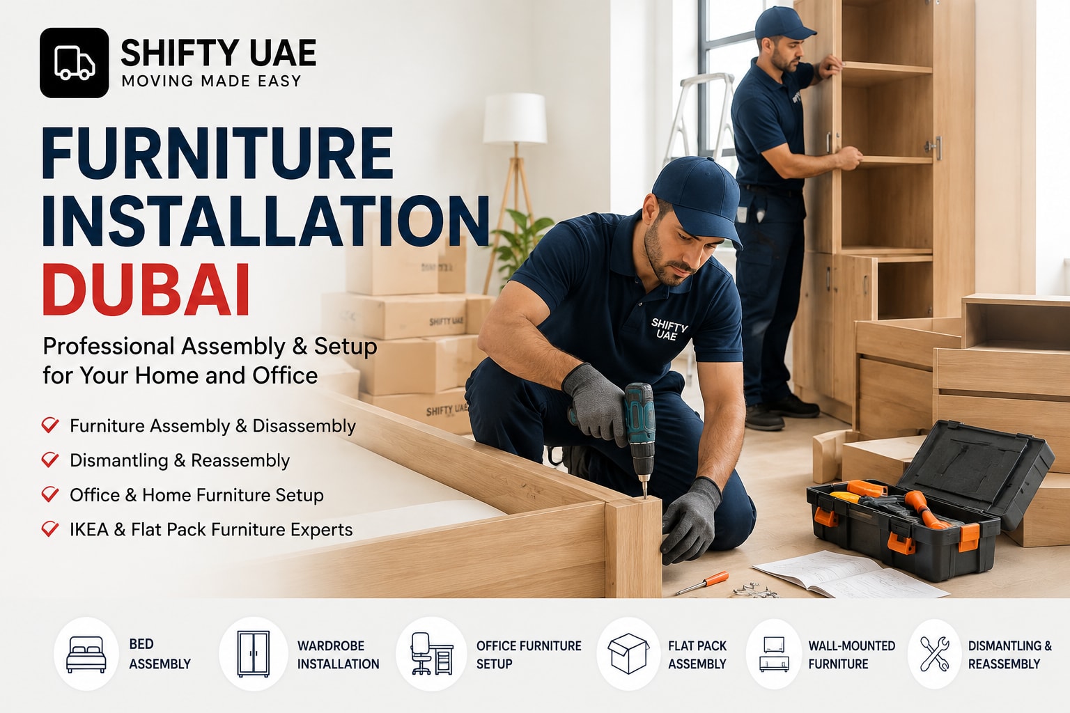 Furniture Installation Guide: What’s Included When You Hire Shifty UAE Movers in Dubai - Moving tips and guides