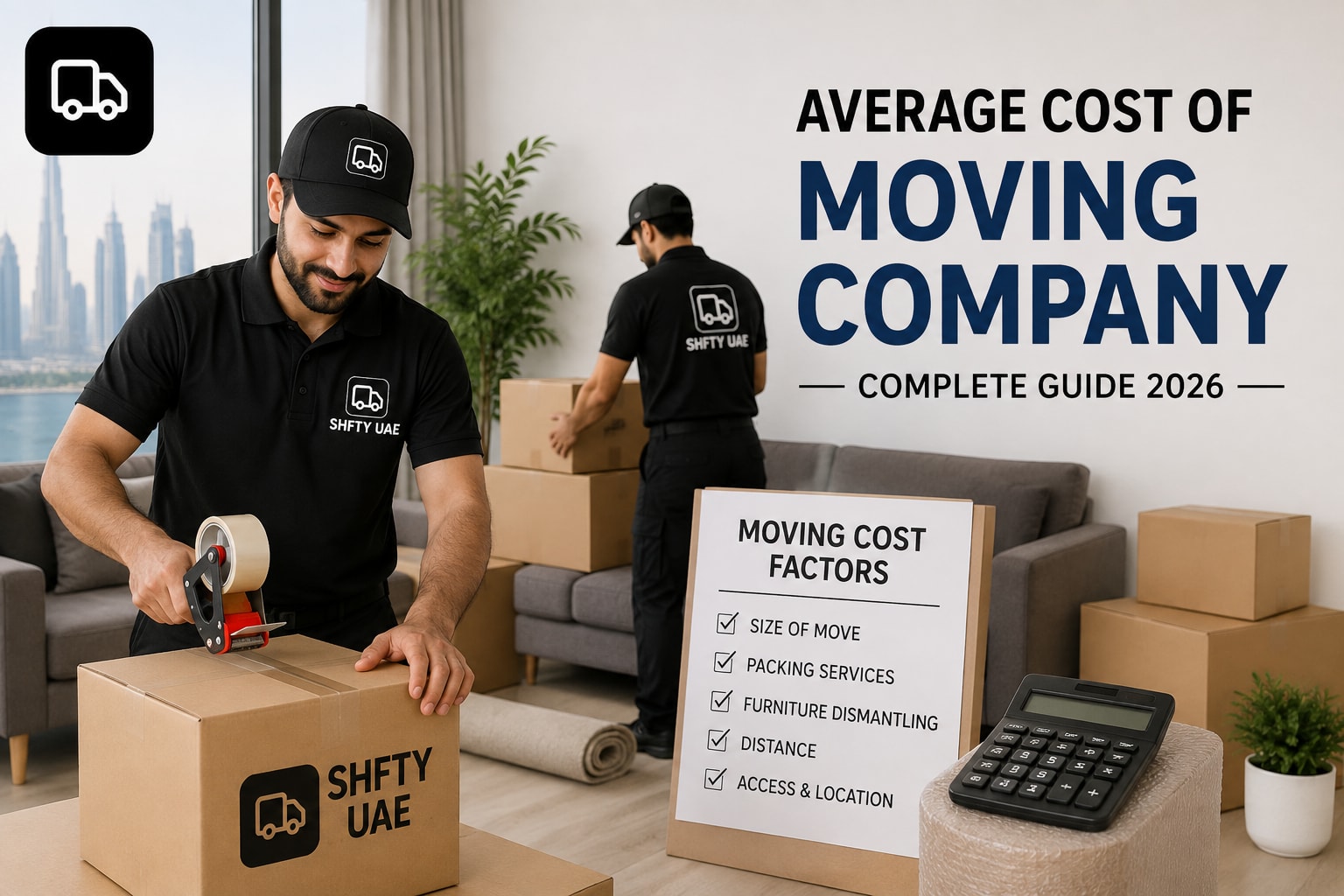 Average Cost of Moving Company in Dubai: Complete 2026 Pricing Guide by Shifty UAE - Moving tips and guides