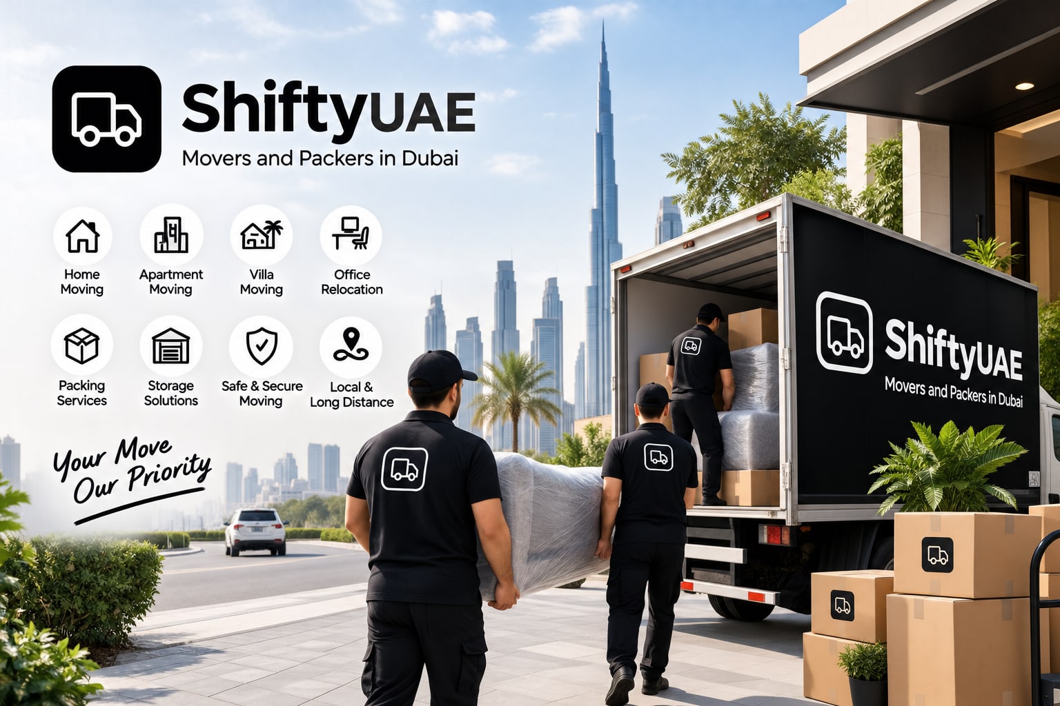 Planning a move in Dubai? Get your fixed moving quote from Shifty UAE today.