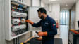 Professional electrical services in Dubai – Karigar UAE electrician working on electrical panel