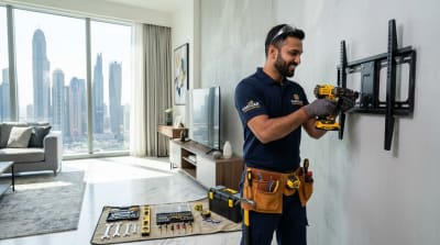 Professional handyman services in Dubai – Karigar UAE handyman doing home repairs in apartment