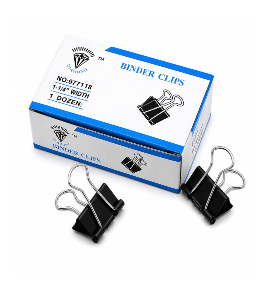 Diamond Binder Clips - 32mm (One Dozen)