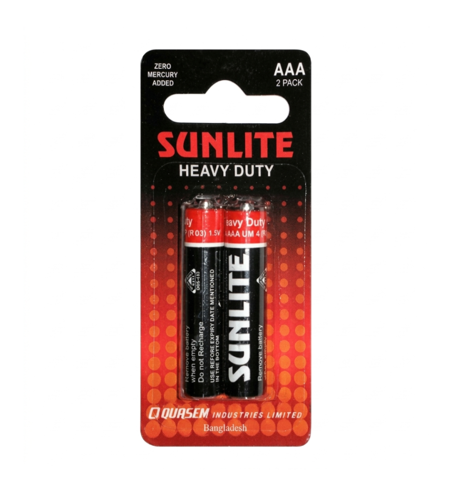 Sunlite Heavy Duty AAA Battery – 1.5V (2 Pack)