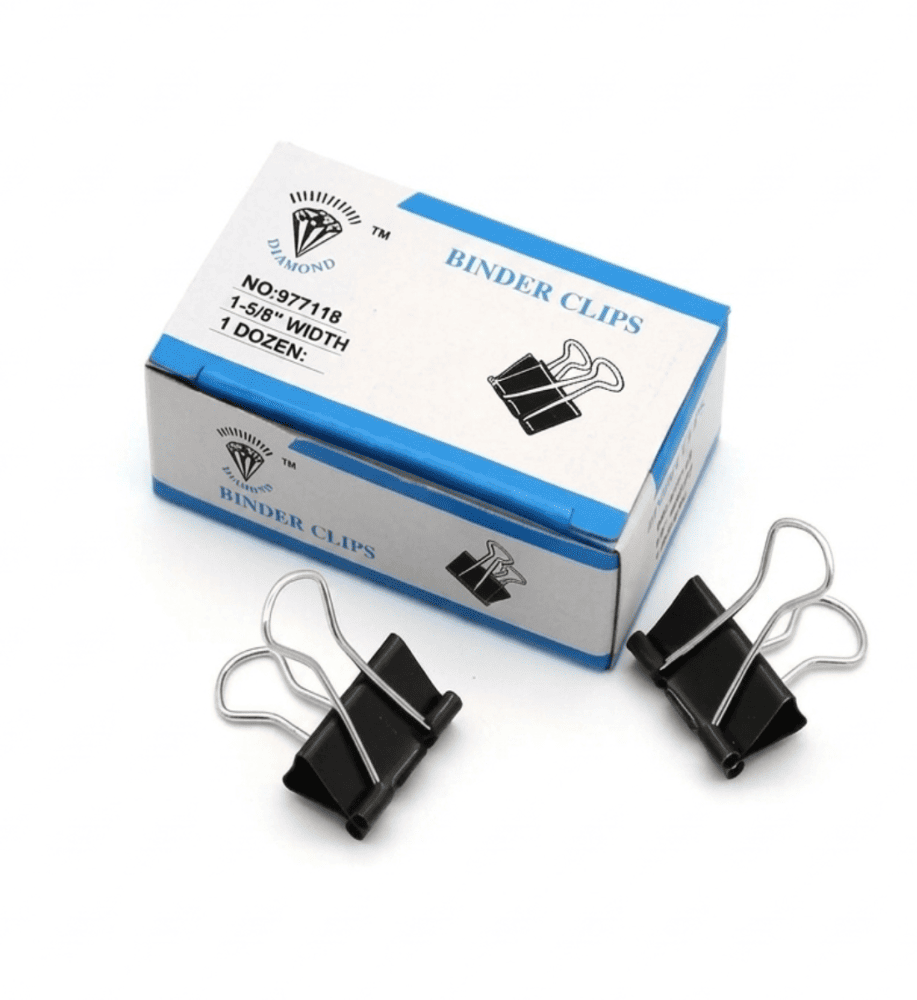 Diamond Binder Clips - 41mm (One Dozen)