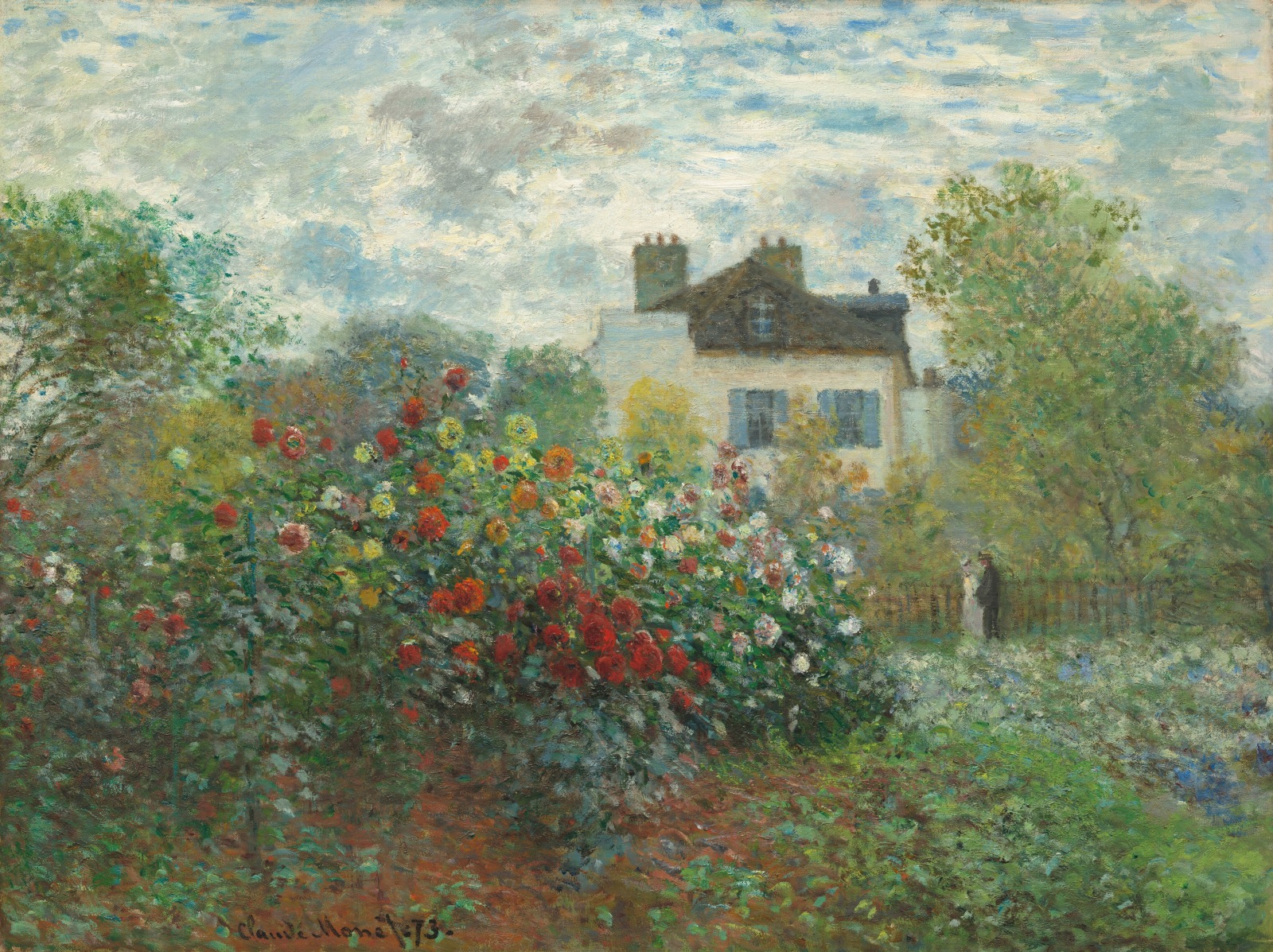 O Jardim do Artista em Argenteuil (Um Canto do Jardim com Dálias) — Claude Monet