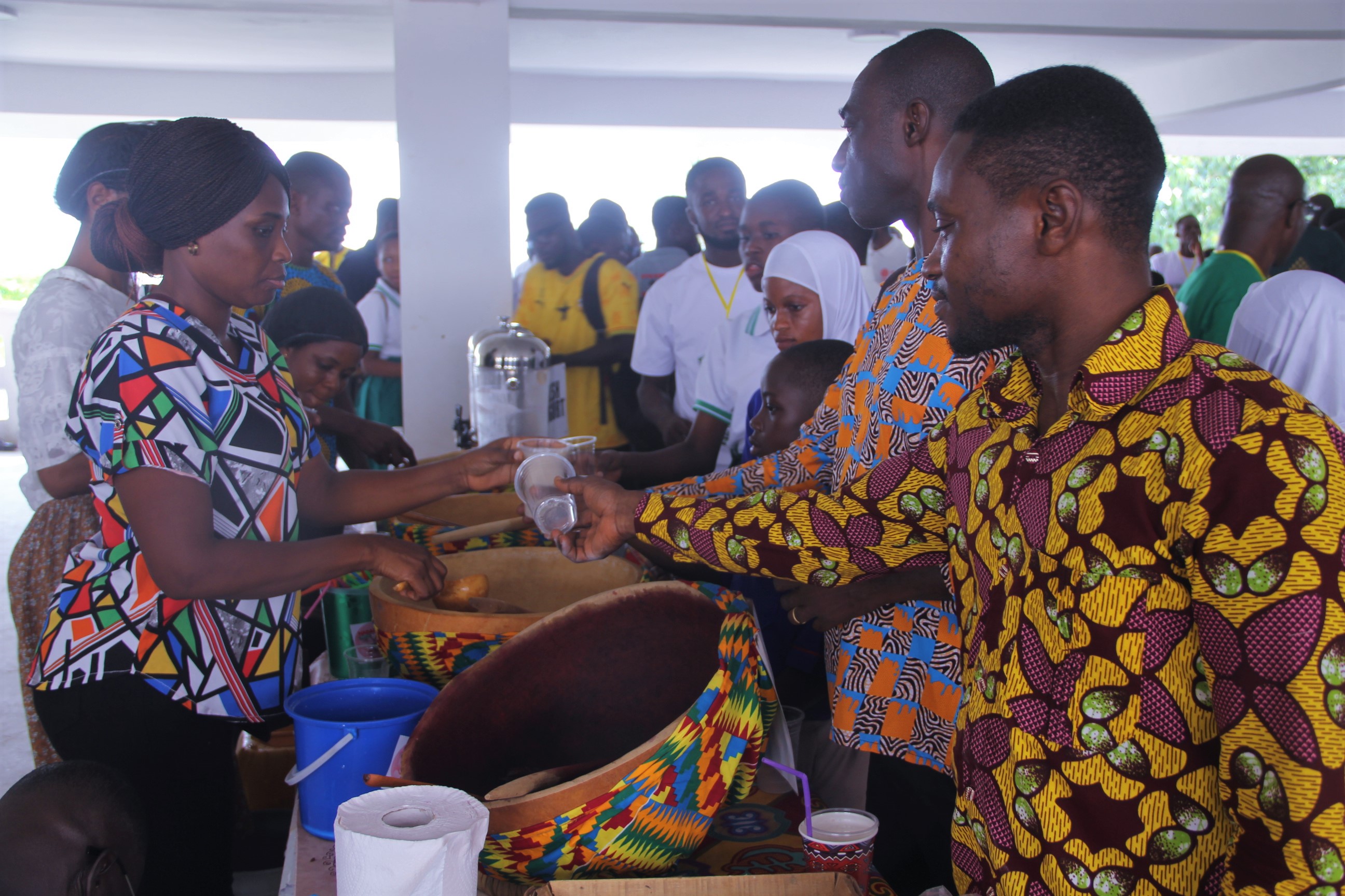 Teacher instructing students in an Accra, Ghana classroom