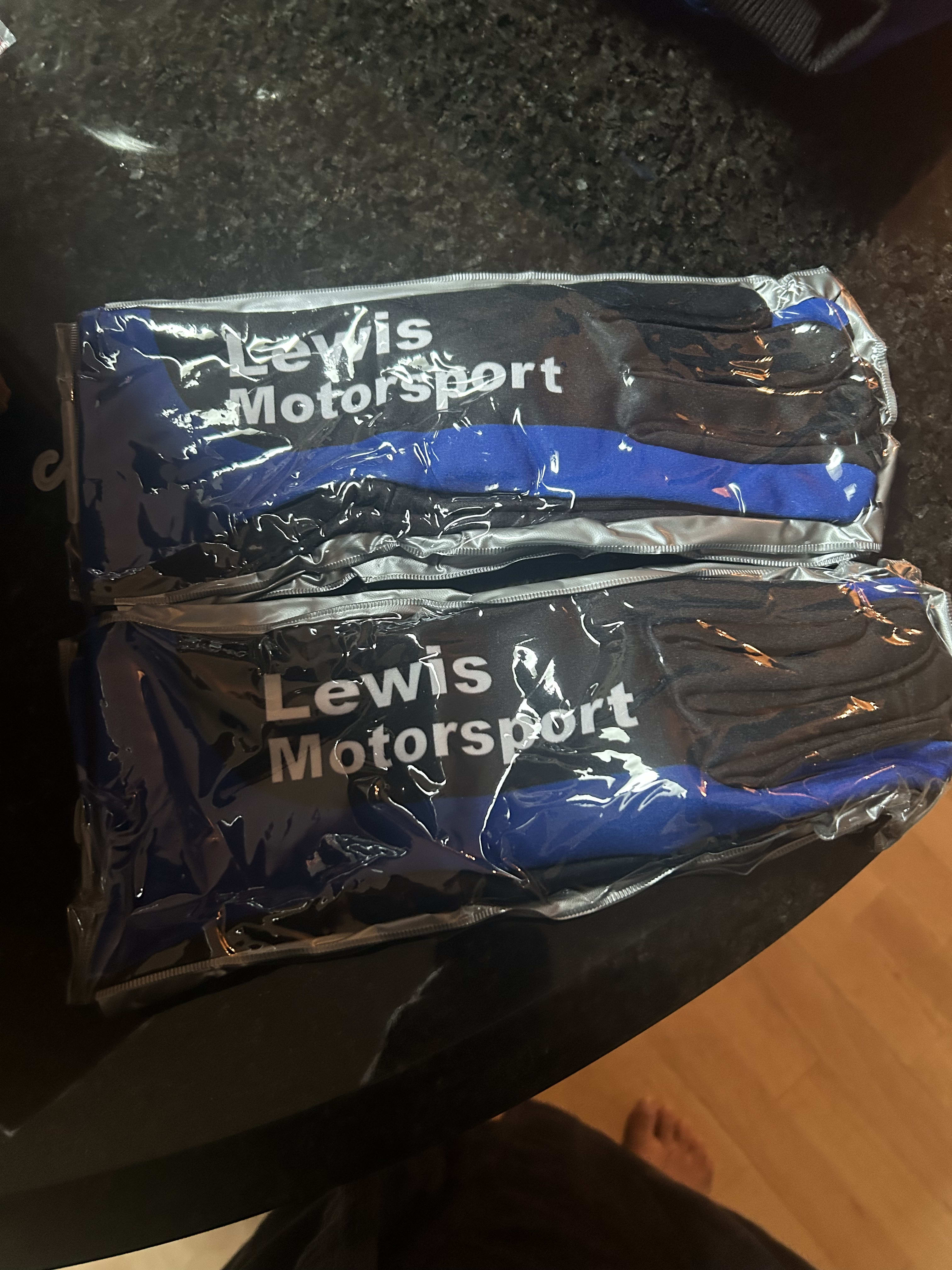 Black, blue & white racegear