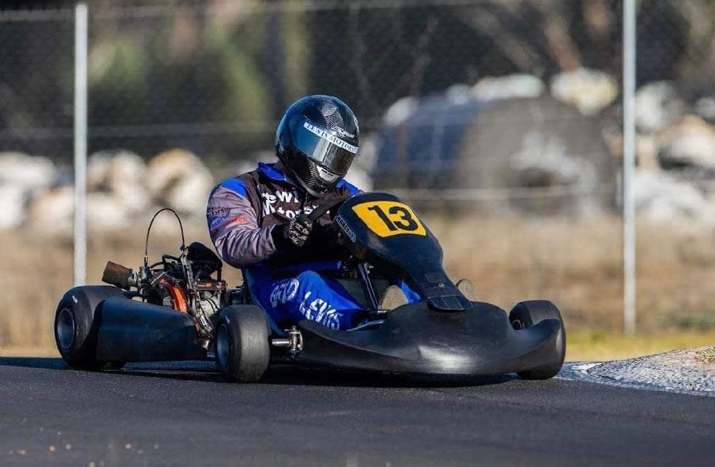 Black, blue & white racegear