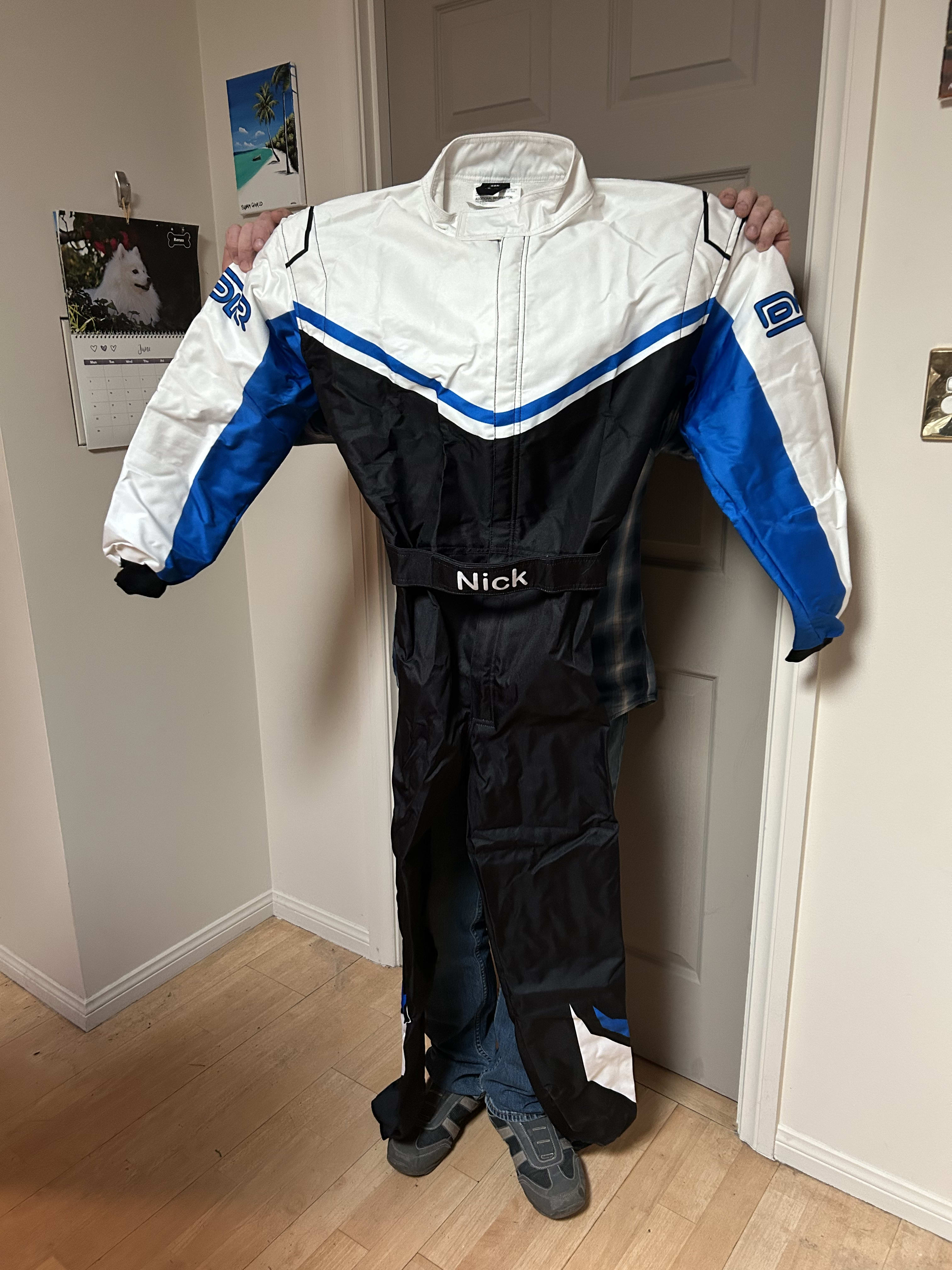 Blue and Black Suit