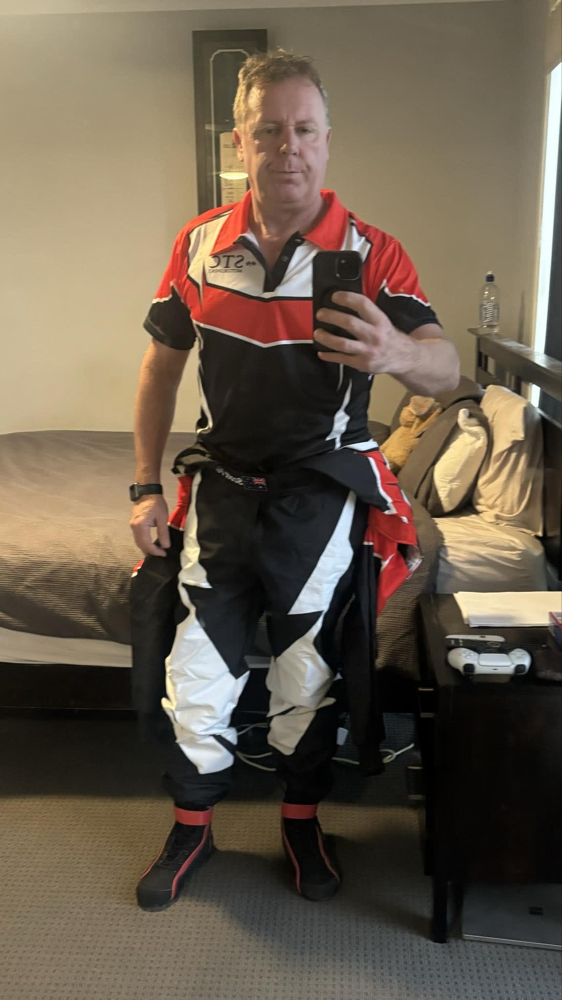 Red, black and white