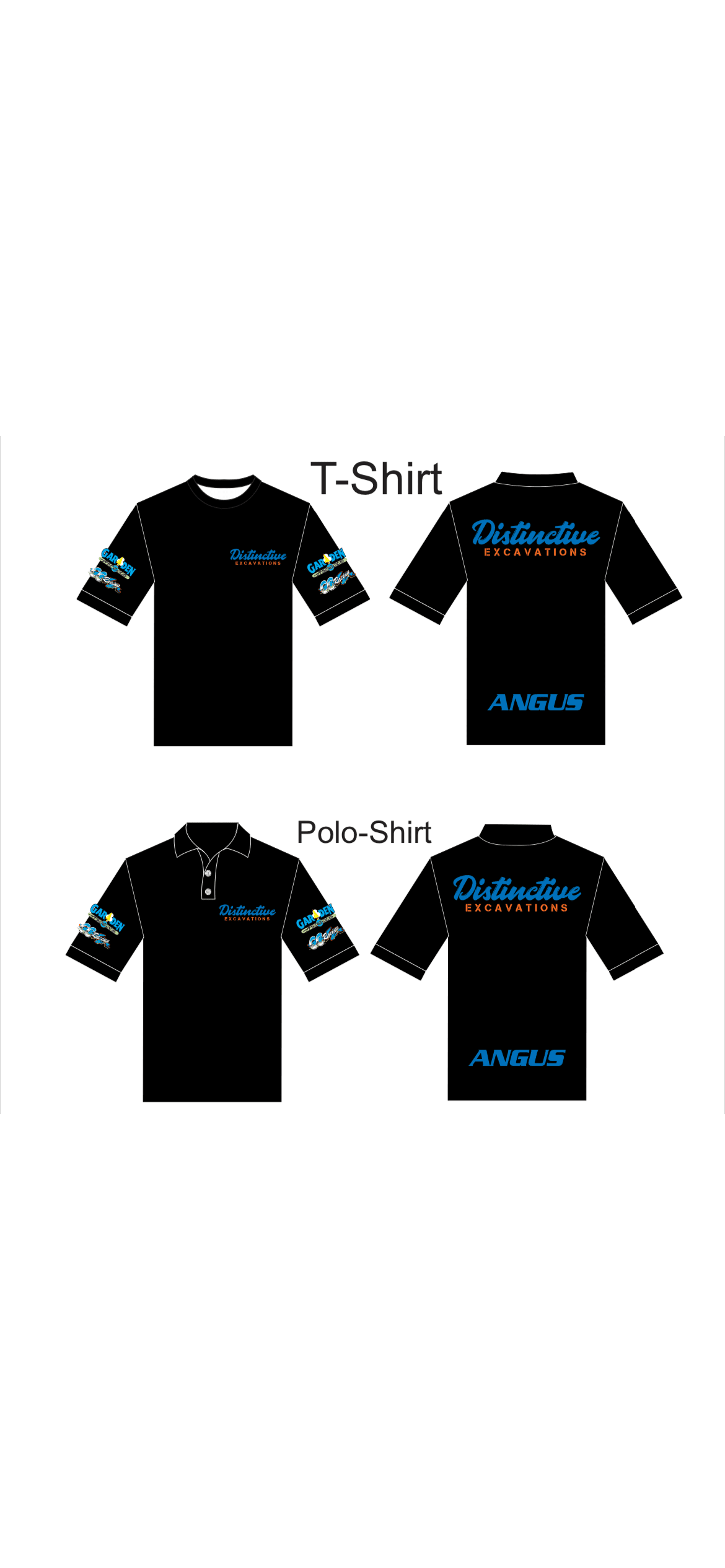Black suit with logos