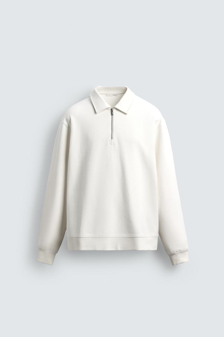 SWEATSHIRT POLO INTERLOCK COM FECHO