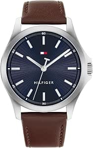 Tommy Hilfiger Relógio de quartzo analógico para homem Bruce com pulseira de silicone e aço inoxidável