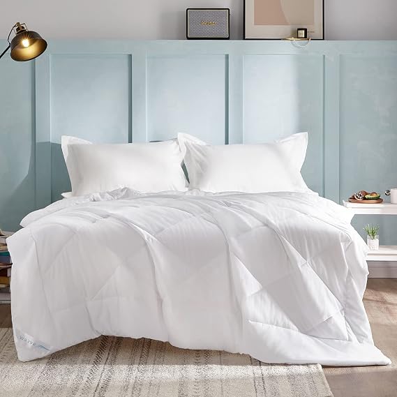 WAVVE Edredão leve, 220 x 240 cm, cama de 135/150, branco, enchimento nórdico de fibra oca, macio e respirável, ideal para a primavera, verão e outono