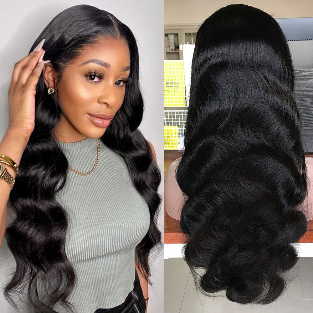 Peruca Lace Frontal de Alta Qualidade, Cabelo Humano Virgem Grau 10A, 100% Cabelo Brasileiro Cru, Ondulado Body Wave