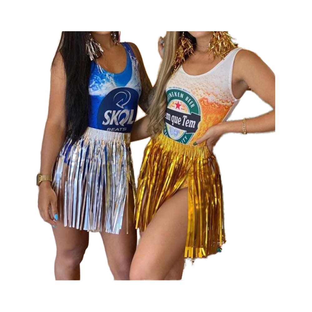 Nova Saia Meia-Longa Acrílica Brilhante Estilo Chuva Colorida para Adultos e Crianças, Ecológica, Estilo Líder de Torcida, Artigos