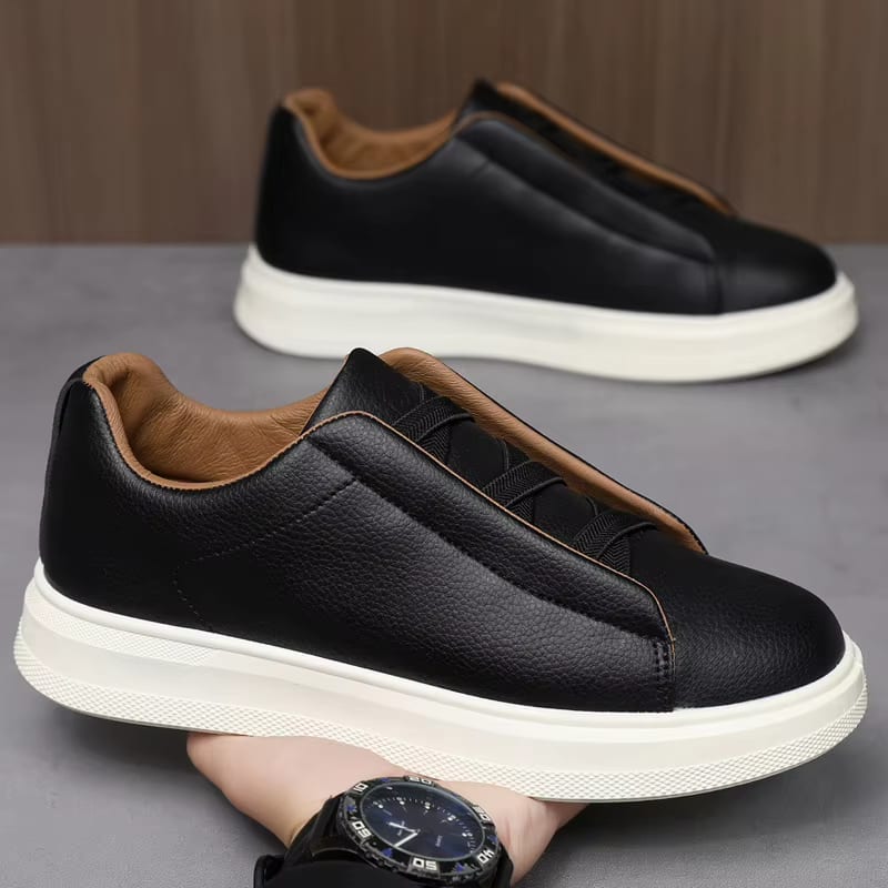 Ténis Masculino Impermeável Cano Baixo com Cadarço Estilo Casual Branco para Caminhada e Skate