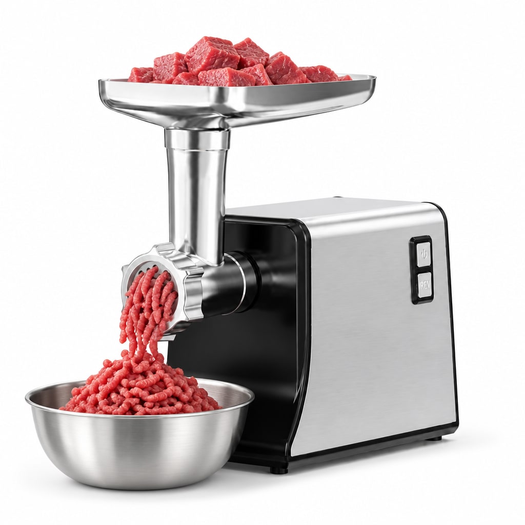 Moedor de Carne Elétrico Profissional de Aço Inoxidável 2500W
