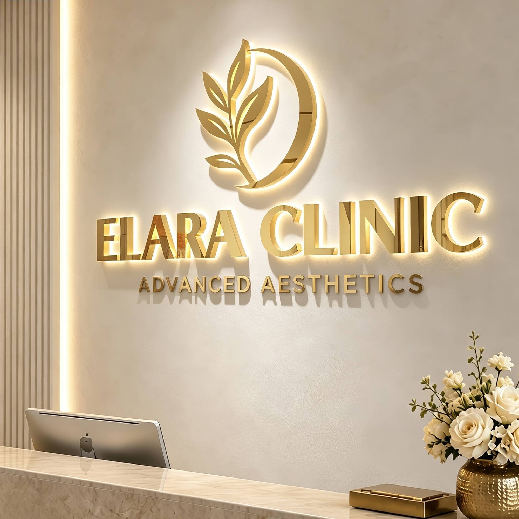 Letreiros comerciais personalizados com iluminação LED